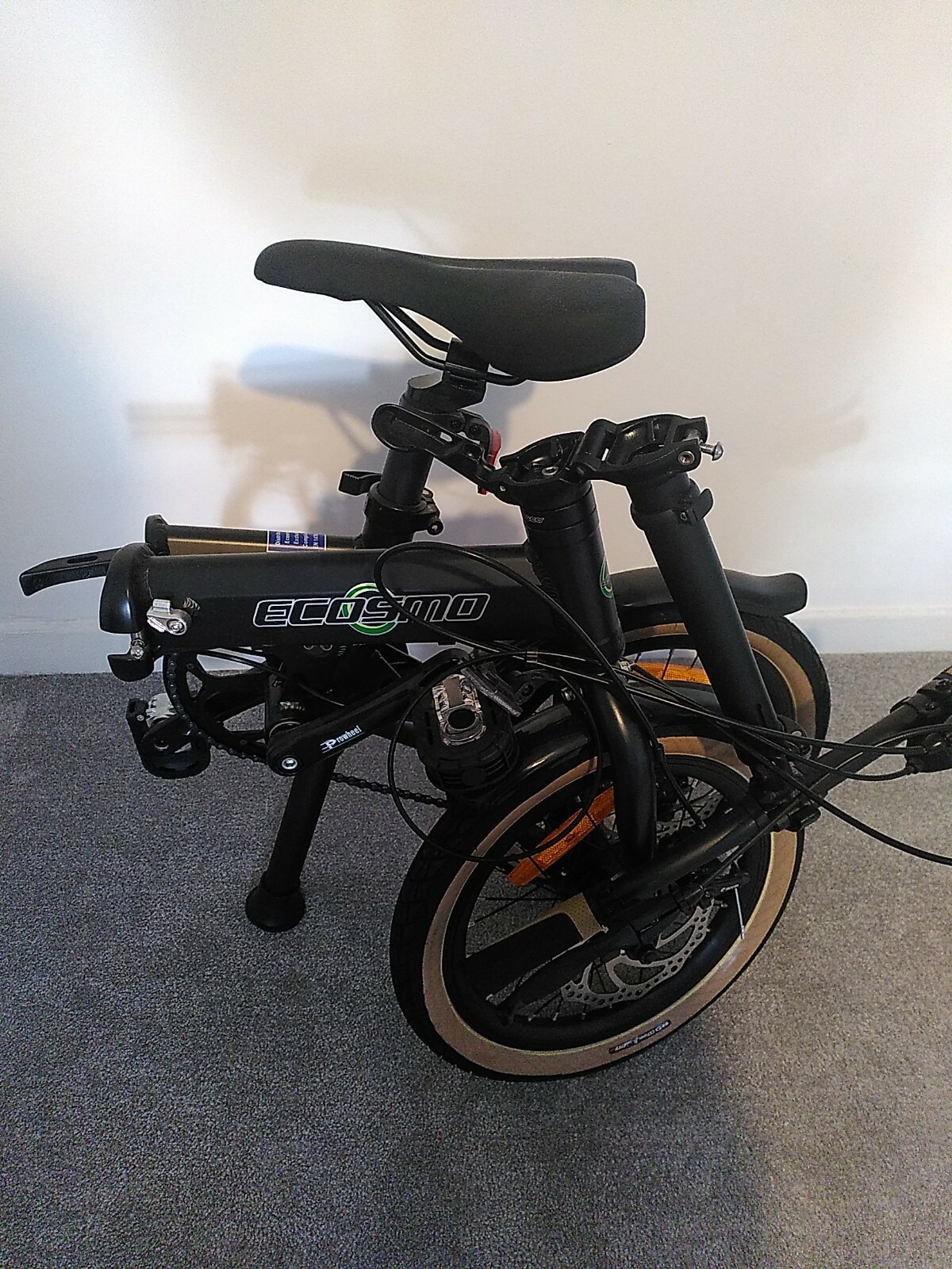 Ecosmo Folding Bike Black Folding Bikes 4U Folding Bikes 4U