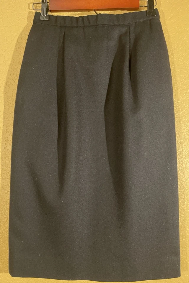 Falda lápiz Pendleton negra hecha de pura lana virgen talla pequeña 4 hasta la rodilla