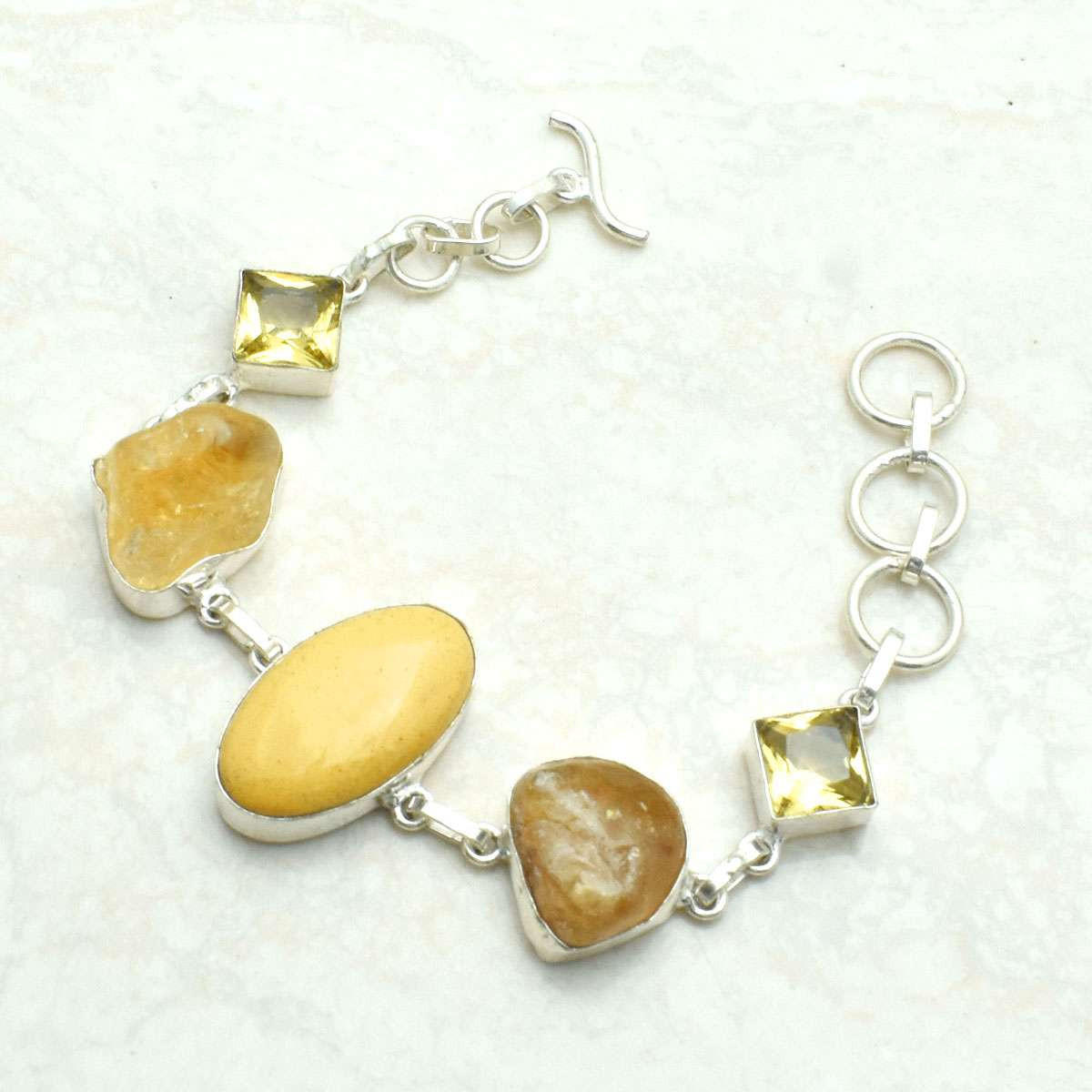 Mookaite Jasper Citrine Handmade Gemstone Bracelet 22 Grams AB 71805