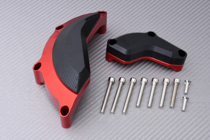 Tampons protection carters moteur rouge YAMAHA YZF R6 pour trackdays et route