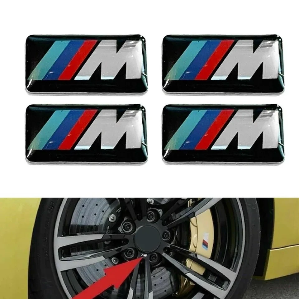 STEMMA M SPORT PER CERCHI RUOTA BMW COMPATIBILE ADESIVO NERO LOGO FREGIO 4 PEZZI - Imagen 3 de 3