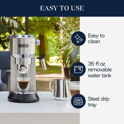 Buy De'Longhi Dedica EC 680.M Manual Espresso Machine - Stainless