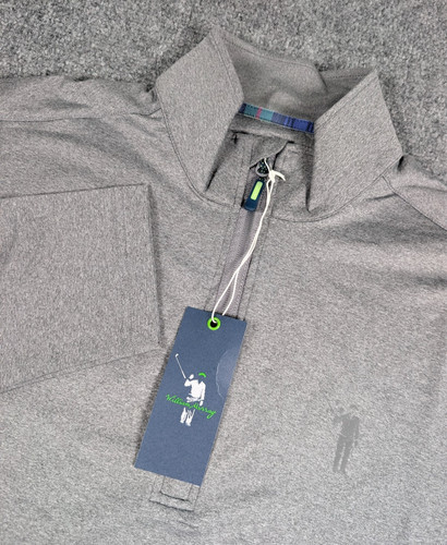 William Murray Chip Shot Pullover Mens L Gray 1/4 Zip Golf Performance NWT