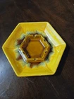 Vintage Haeger Pottery 1066 Ashtray 8" Drip Glaze Rust Orange Cigar Hexagon MCM
