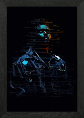 Digitales Portrait eines Mannes gerahmtes Wandbild Poster Leinwanddruck Bild