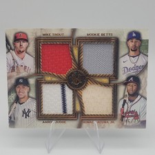 Topps Museum Collection Quad Relic Trout Betts Judge Acuña #FPQR-TBJA /75