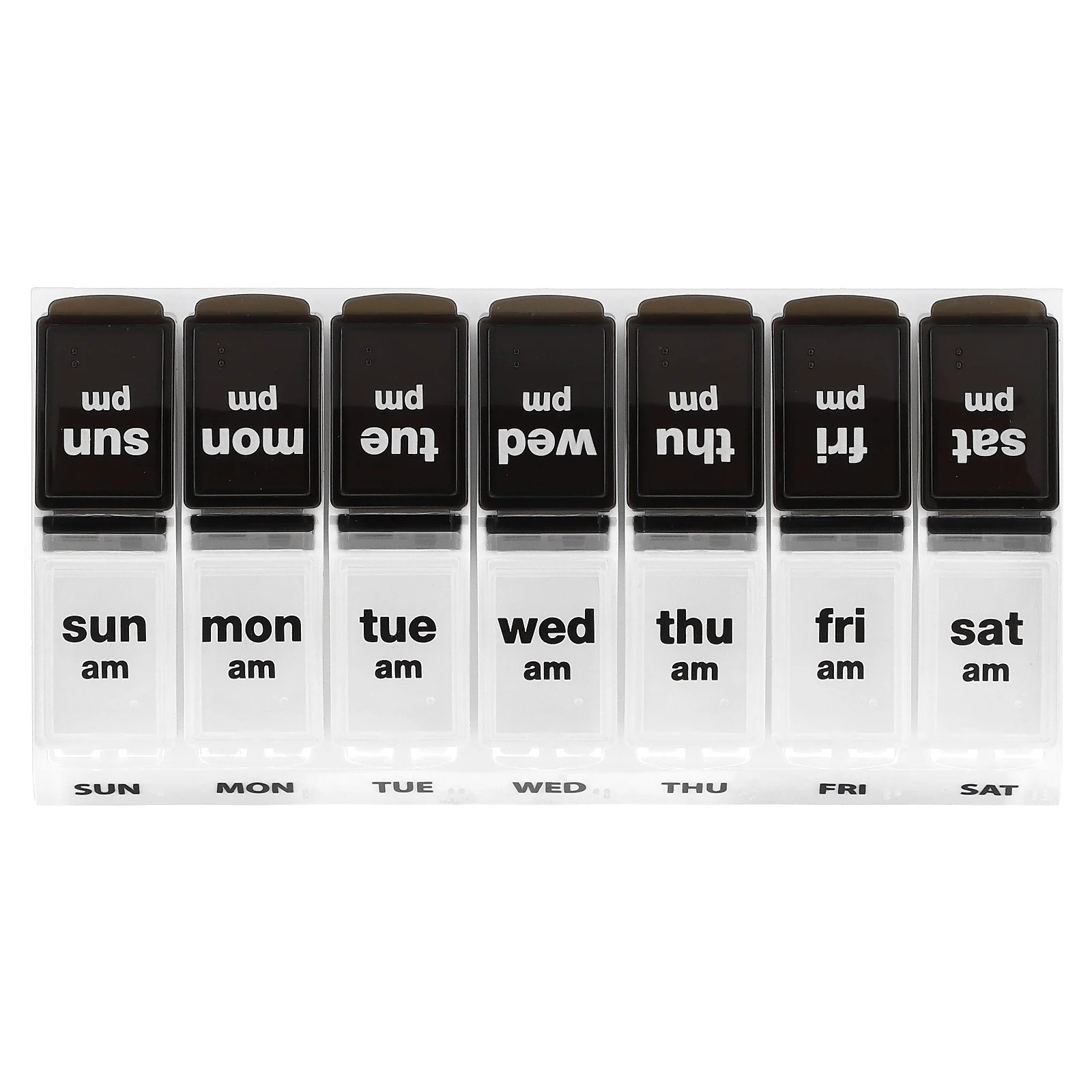 Еженедельный ежедневник для приема таблеток утром и вечером Черный Натуральный 1 порция 2690₽