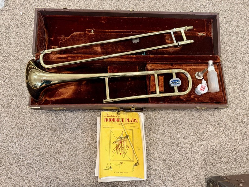 Vintage Olds Ambassador Trombone 1973 Fullerton Case Ser#888xxx Bach Corp 6-1/2