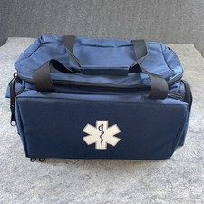 NWOT MEDSOURCE MS-B3321 Padded Large Trauma Bag 10.5x12x20 Navy Blue Strap Zip