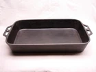 Nice Vintage Large Lodge Cast Iron Deep Fish Fryer / Rectangular Roasting Pan