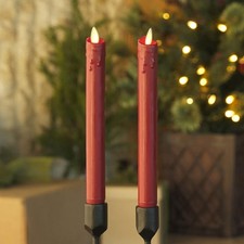 Luminara Borgoña Juego de 2 Ceras Goteo Sin Llama Velas Ceras (1 x 9,5 pulgadas), M...