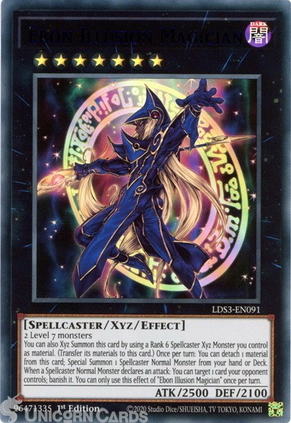 LDS3-EN091 Ebon Illusion Magician :: Blue Ultra Rare 1st Edition Mint YuGiOh Car