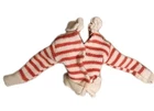 Vintage 1960s Barbie Red & White Striped Sweater Cardigan Snaps