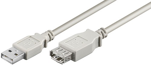 USB 2.0 Hi-Speed Verlängerungskabel; USB Verl AA 030 HiSpeed GRAU 0.3m