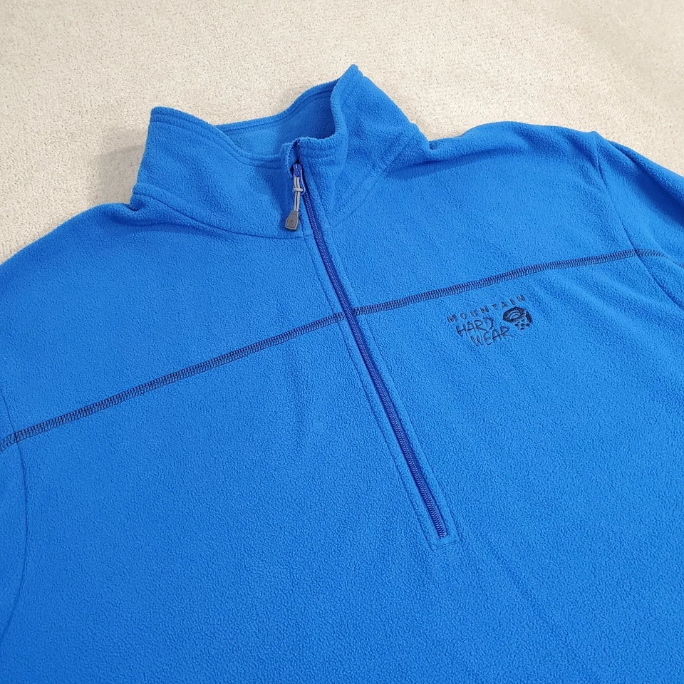 Pullover Mountain Hardwear 1/4 Cremallera Para Hombre Extra Grande Azul Polar Chaqueta Logotipo Simulado Foto 2 de 4