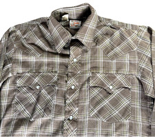 VTG 60s 70s Western Fashion Pearl Snap Shirt Sz S Brown Button Down Long Sleeve