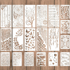 Textilgestaltung Schablonen Set 19 St&uuml;ck wiederverwendbar 25x12cm f&uuml;r Wand M&ouml;bel
