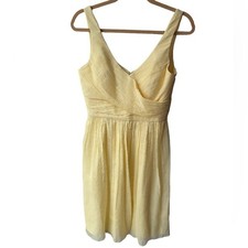 NWT J. Crew silk chiffon butter yellow sleeveless v-neck mini dress size 6 tall