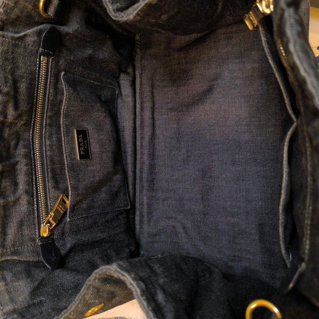 PRADA Canapa M Tote Bag with Shoulder 2way Black PRADA thumbnail 6