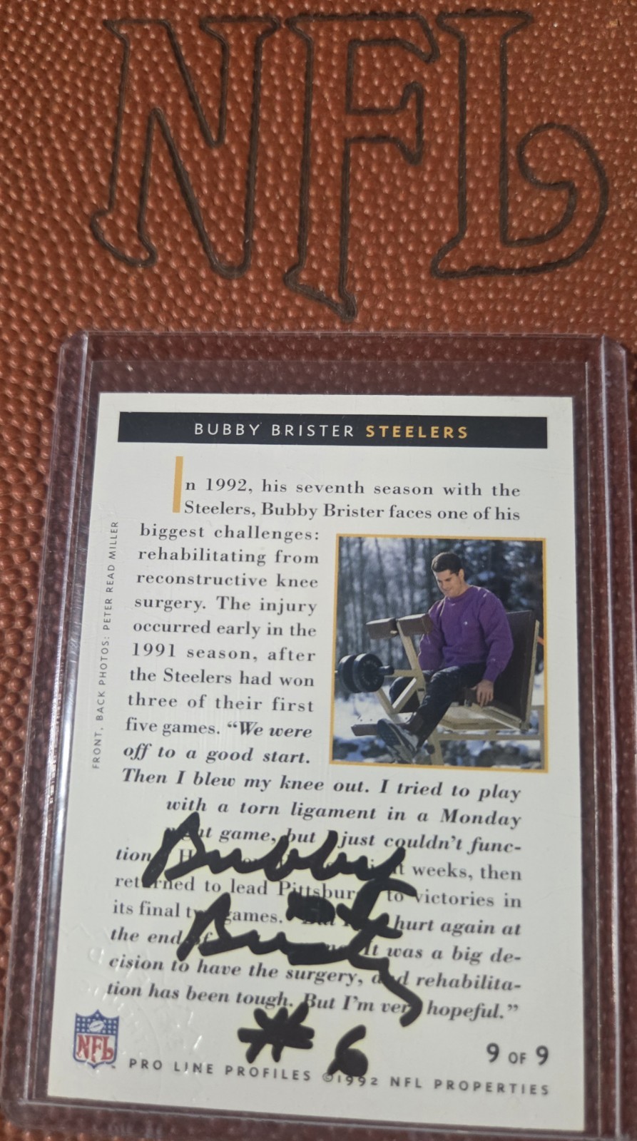 Bubby Brister 1992 Pro Line Profiles Certified Authentic Embossed Autograph #9