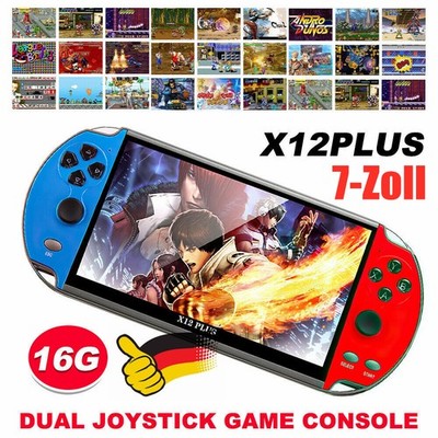 X12 Plus - Handheld Spielkonsole 1000+ Spiele 16GB 7'' Video Retro Game Console