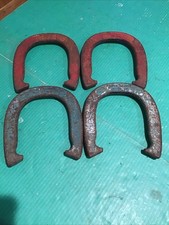 Set of 4 VTG DIAMOND DULUTH DOUBLE RINGER FORGED HORSESHOES 2-1/2 LB A  B Red