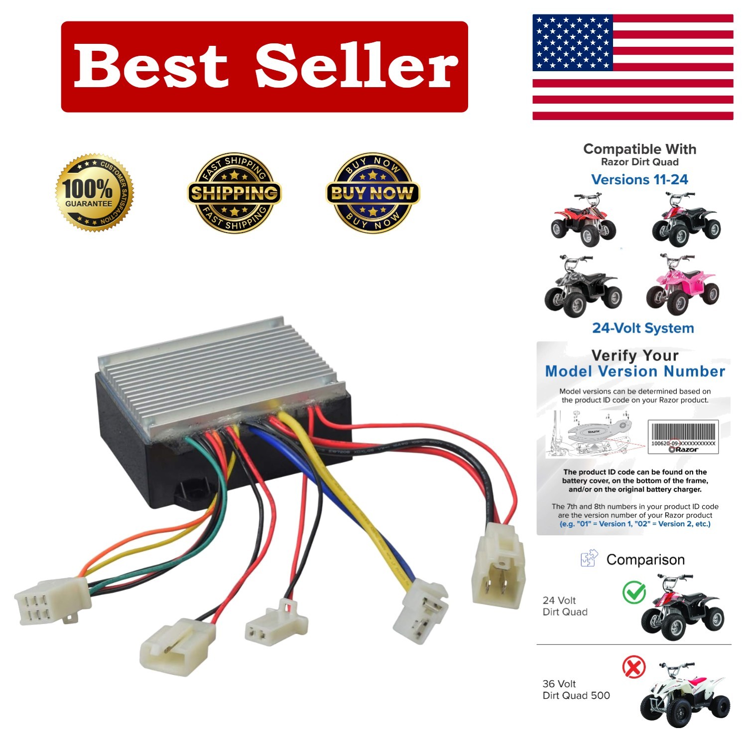 24 Volt HB2430-TYD6-FS- Controller for the Razor Dirt Quad (