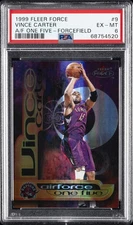 1999 FLEER FORCE AIR FORCE ONE FIVE FORCEFIELD #9 VINCE CARTER 83/150 PSA 6