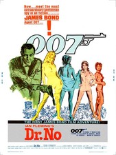 DR. NO (1962) one sheet  30"x40" RARE!  The very first James Bond movie poster!!