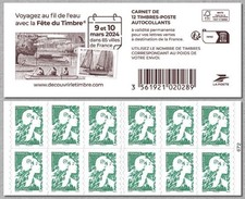 Carnet 12 timbres Marianne Vert - Lettre Validité Permanente