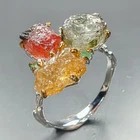 Pretty jewelry Natural Tourmaline Ring 925 Sterling Silver Size 8 /R466595