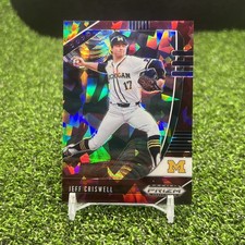 Jeff Criswell 2020 Panini Prizm Draft Picks Burgundy Cracked Ice #PDP58 /23