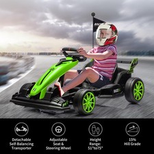 24V Electric Go Kart for Kids, Drift Kart Car with Adjustable Seat,8.5MPH Racing