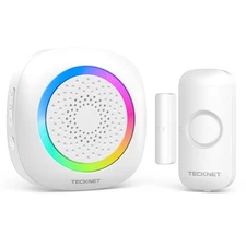 TECKNET Door Chimes When Door Opens, Wireless Door Sensor Chime Alarm with 10...