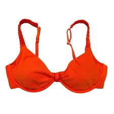 Sanctuary Bralette Bikini Top Tangerine Orange Underwire Size DD New Terry