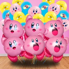 KIRBY STAR GAME pink foil balloon birthday party supplies centerpiece decoration