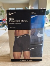 Men's Nike Dri-FIT Essential Micro Boxer Briefs 3-PACK -Blue Gray Black - Large