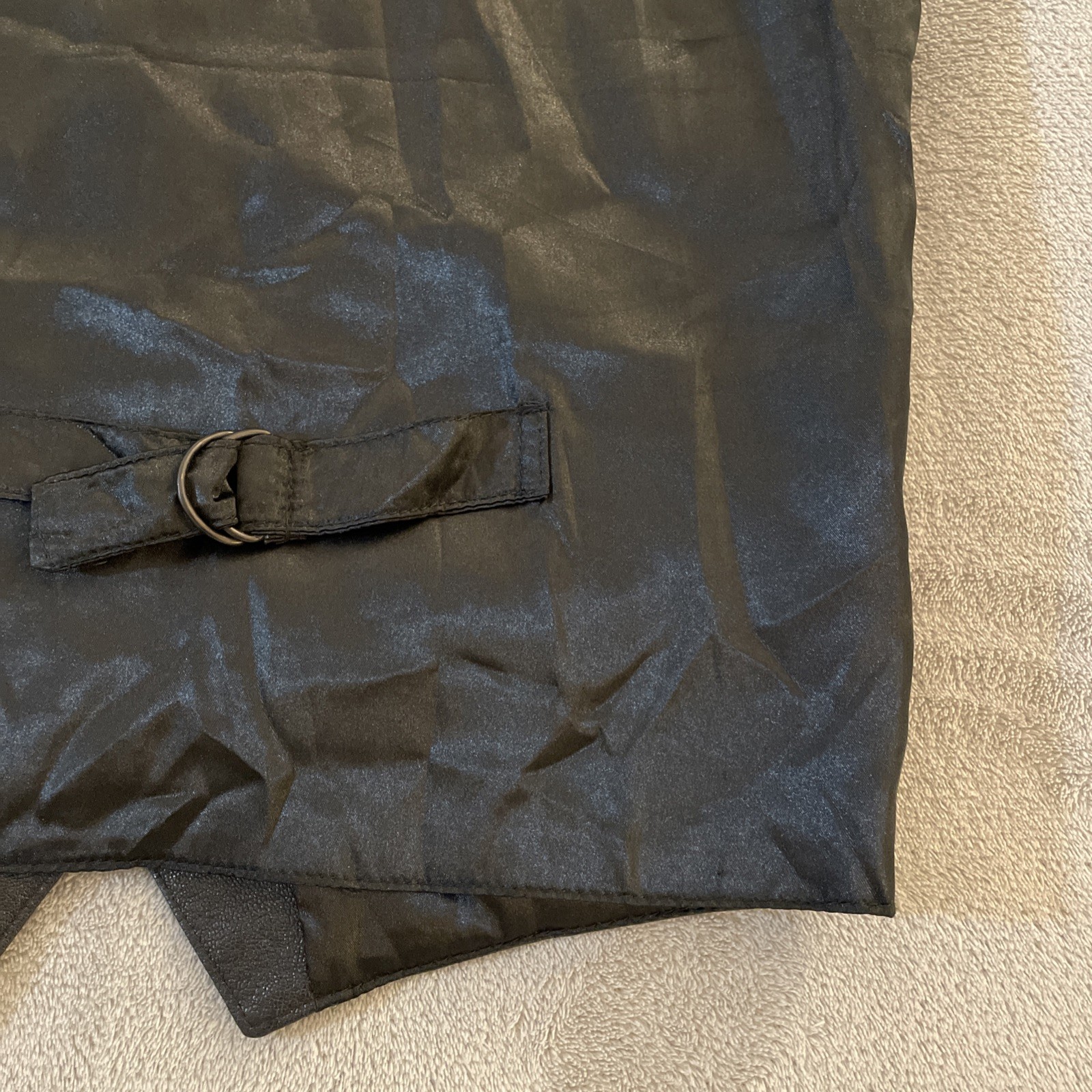 Don't Stop Classics Mens M 24x18 Black Leather Vest West Cowboy Biker Snap Rodeo