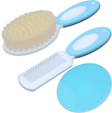 Baby Hair Brush Silicone Baby Cradle Cap Brush Set, for Newborns  Toddlers-...