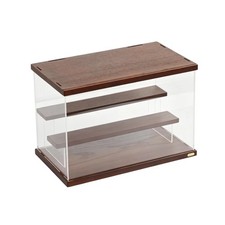 Freistehende Acryl-Vitrine mit Bambusrahmen transparent f&uuml;r Schlafzimmer, Regal