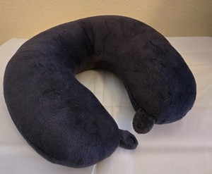 World's Best Travel Neck Pillow by Wolf Mfg Co Dark Blue 12x13 Compact