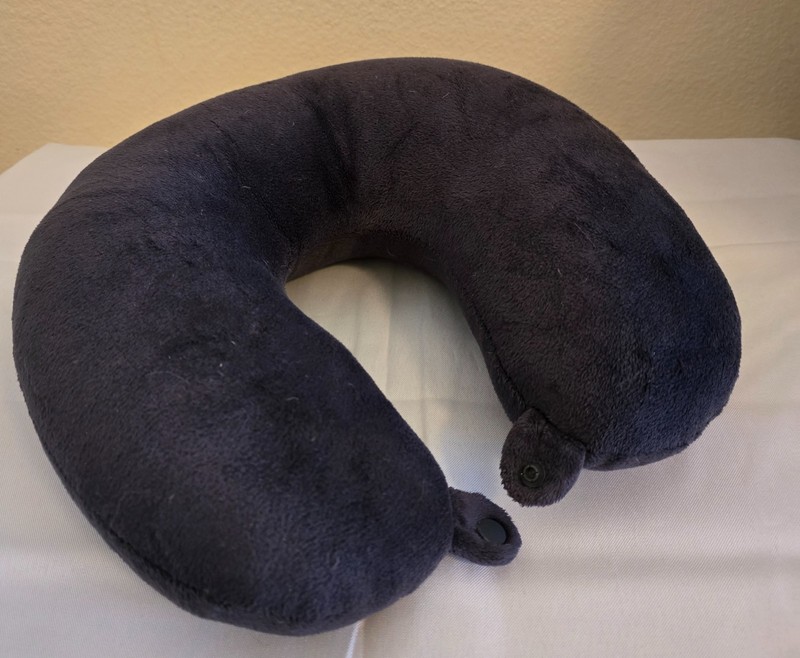 World's Best Travel Neck Pillow by Wolf Mfg Co Dark Blue 12x13 Compact