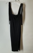 Cider Womens Black Square Neck Sleeveless Bowknot Midi Bodycon Dress Size Small