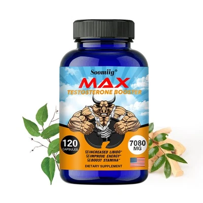 SOOMIIG Cápsulas de crecimiento muscular Testosterona Booster aumento de la libido mejorar energía 120