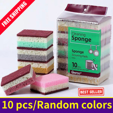 10pcs High Density Sponge Cleaning Cloth: Non-Greasy Dishwashing Kitchen Tool