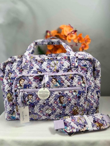 NWT VERA BRADLEY x DISNEY Beauty and the Beast Belle Floral Weekender Travel Bag - Picture 1 of 7