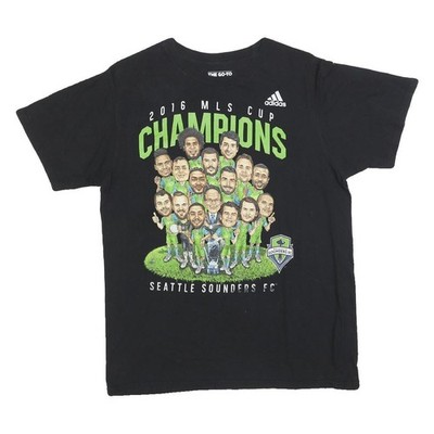 ADIDAS Herren T-Shirt Schwarz Seattle Sounders 2016 MLS Cup Champions M