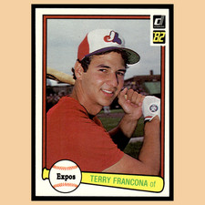 Terry Francona Rookie #627 1982 Donruss Montreal Expos Baseball Card MLB NM. rookie card picture
