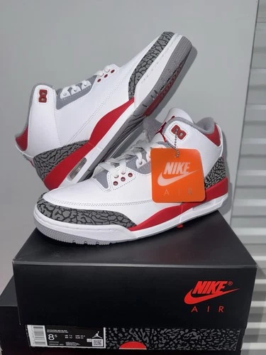 Size 8.5 Mens Nike Air Jordan 3 Retro Fire Red 2022 DN3707-160 Brand New