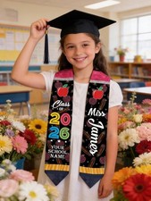Personalized Graduation Stole 2026 Kids Teacher Custom Sash, Graduation Gift